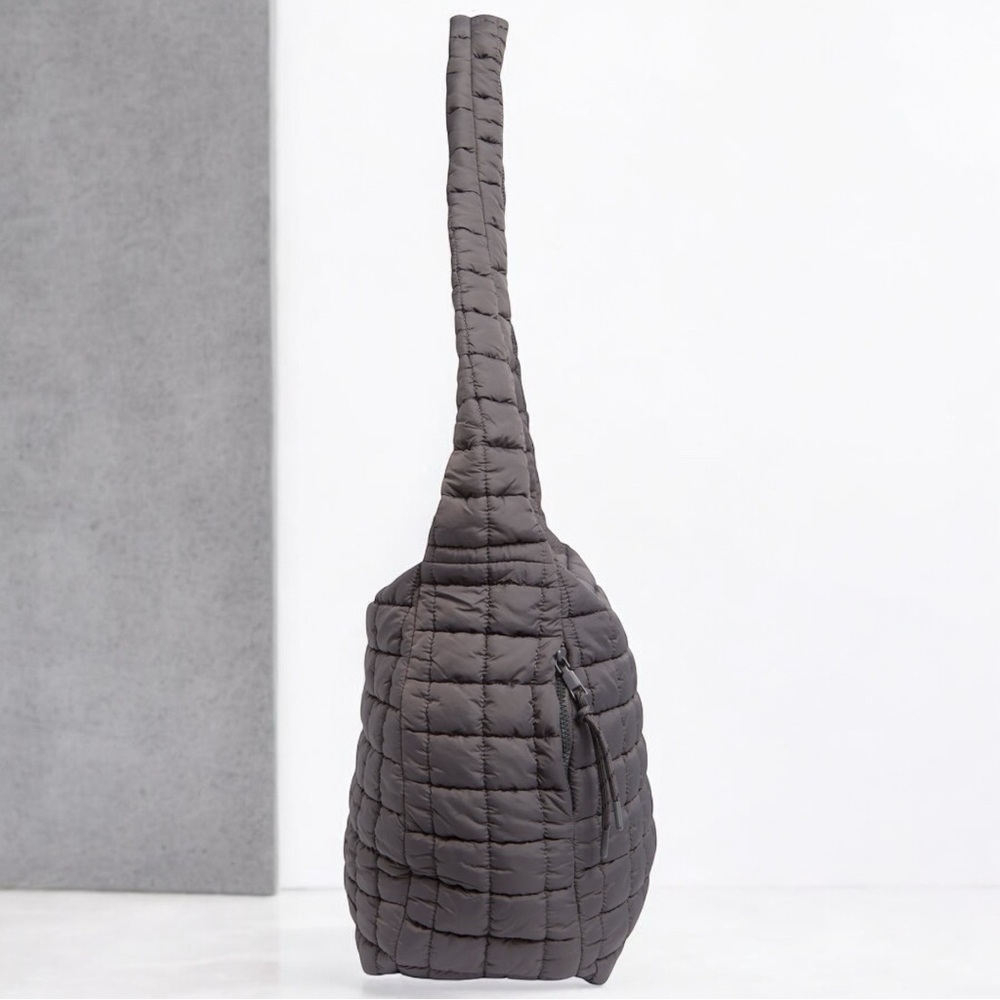 URBAN EXPRESSIONS Square Quilt Nylon Hobo Bag in Carbon (NWT) - Picture 4 of 7